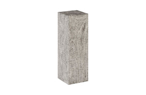 Phillips Collection Rectangular Pedestal - Handcrafted Reclaimed Chamcha Wood Accent for Modern and Rustic Interiors Large, Gray Stone TH97658
