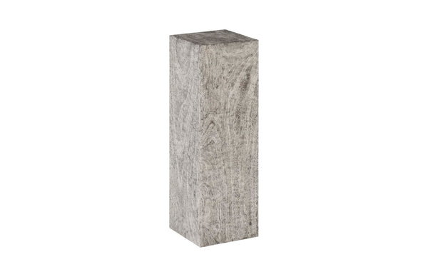 Phillips Collection Rectangular Pedestal - Handcrafted Reclaimed Chamcha Wood Accent for Modern and Rustic Interiors Large, Gray Stone TH97658