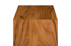 Phillips Collection Rectangular Pedestal - Handcrafted Reclaimed Chamcha Wood Accent for Modern and Rustic Interiors Small, Natural TH97659