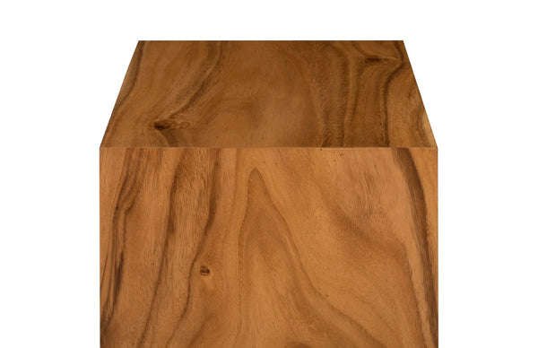 Phillips Collection Rectangular Pedestal - Handcrafted Reclaimed Chamcha Wood Accent for Modern and Rustic Interiors Small, Natural TH97659