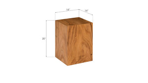 Phillips Collection Rectangular Pedestal - Handcrafted Reclaimed Chamcha Wood Accent for Modern and Rustic Interiors Small, Natural TH97659