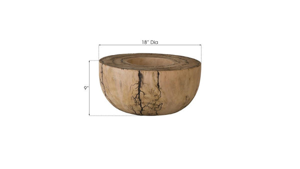 Phillips Collection Lightning Bowl Sculptural Mango Wood Centerpiece with Unique Electrode Burn Art Pattern TH97691