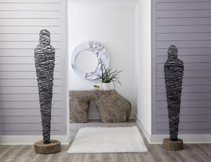 Phillips Collection Abstract Wire Figure Floor Sculpture Handcrafted Metal Standing Art for Modern Interiors TH97697