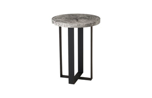 Phillips Collection Chuleta Bar Table - Reclaimed Wood Meets Modern Design on Sturdy Black Metal Base for Stylish Spaces Chamcha Wood, Gray Stone TH97701