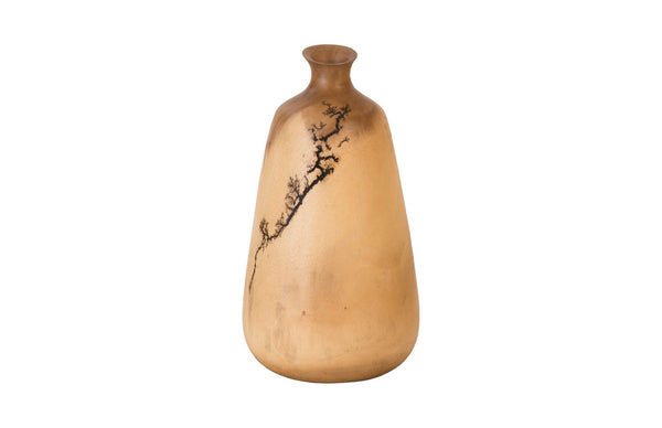 Phillips Collection Lightning Urn Vase - Stunning Artisanal Design With Unique Fractal Patterns For Modern Interiors Brown Wood ,Mango Th97705