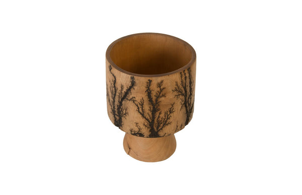 Phillips Collection Lightning Urn Vase - Stunning Artisanal Design With Unique Fractal Patterns For Modern Interiors Brown Wood ,Mango Th97706