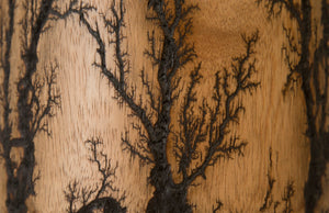 Phillips Collection Lightning Urn Vase - Stunning Artisanal Design With Unique Fractal Patterns For Modern Interiors Brown Wood ,Mango Th97706