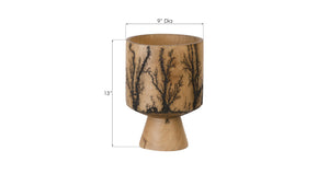 Phillips Collection Lightning Urn Vase - Stunning Artisanal Design With Unique Fractal Patterns For Modern Interiors Brown Wood ,Mango Th97706