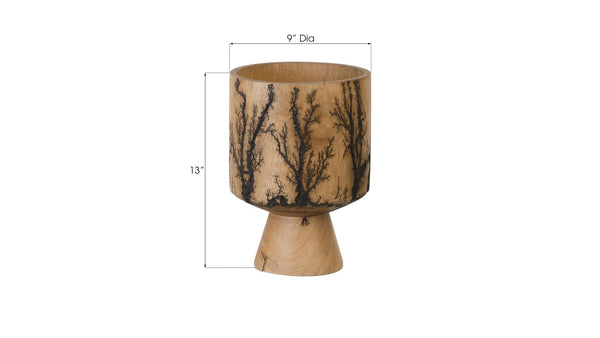 Phillips Collection Lightning Urn Vase - Stunning Artisanal Design With Unique Fractal Patterns For Modern Interiors Brown Wood ,Mango Th97706