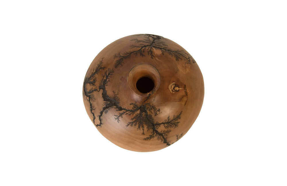 Phillips Collection Lightning Vase - Handcrafted Artisan Décor with Unique Fractal Patterns for Modern Interiors Mango Wood, Short TH97707