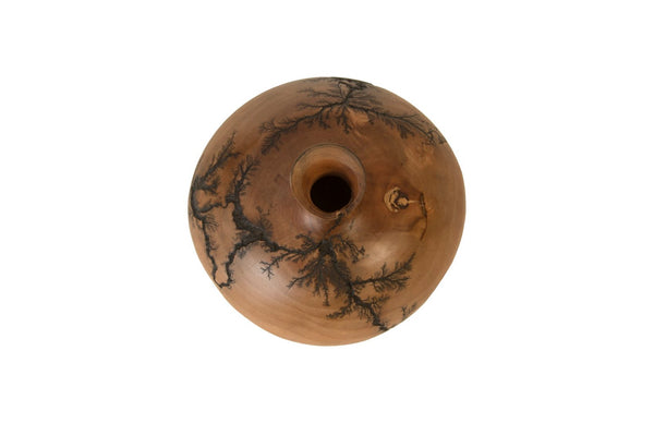 Phillips Collection Lightning Urn Vase - Stunning Artisanal Design With Unique Fractal Patterns For Modern Interiors Brown Wood ,Mango Th97707