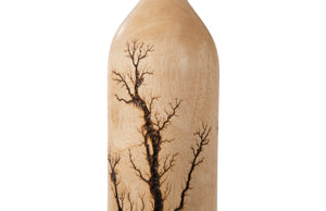 Phillips Collection Lightning Tapered Bottle In Mango Wood - Stunning Organic Decor With Unique Fractal Design Brown Wood ,Mango Th97709