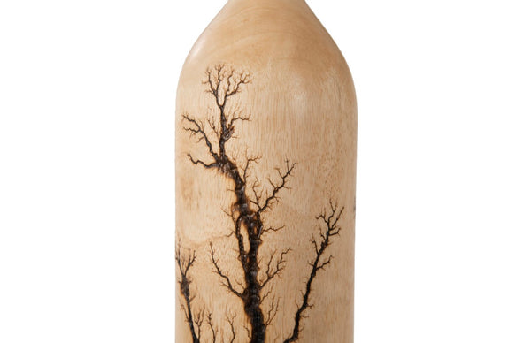 Phillips Collection Lightning Tapered Bottle In Mango Wood - Stunning Organic Decor With Unique Fractal Design Brown Wood ,Mango Th97709