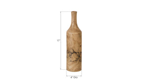 Phillips Collection Lightning Tapered Bottle In Mango Wood - Stunning Organic Decor With Unique Fractal Design Brown Wood ,Mango Th97709