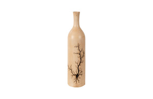 Phillips Collection Lightning Tapered Bottle In Mango Wood - Stunning Organic Decor With Unique Fractal Design Brown Wood ,Mango Th97709