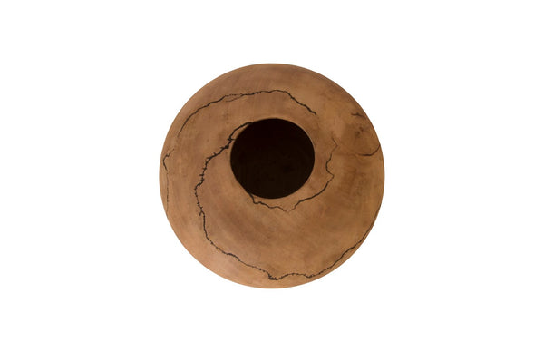 Phillips Collection Lightning Vase - Handcrafted Artisan Décor with Unique Fractal Patterns for Modern Interiors Mango Wood, Low 13"-14"Dia TH97711