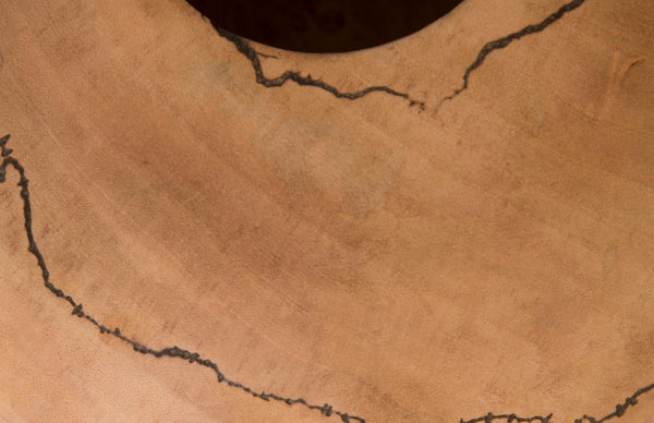 Phillips Collection Lightning Vase - Handcrafted Artisan Décor with Unique Fractal Patterns for Modern Interiors Mango Wood, Low 13"-14"Dia TH97711