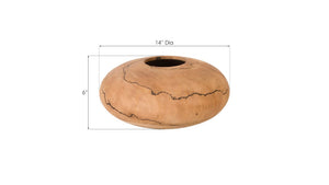 Phillips Collection Lightning Vase - Handcrafted Artisan Décor with Unique Fractal Patterns for Modern Interiors Mango Wood, Low 13"-14"Dia TH97711