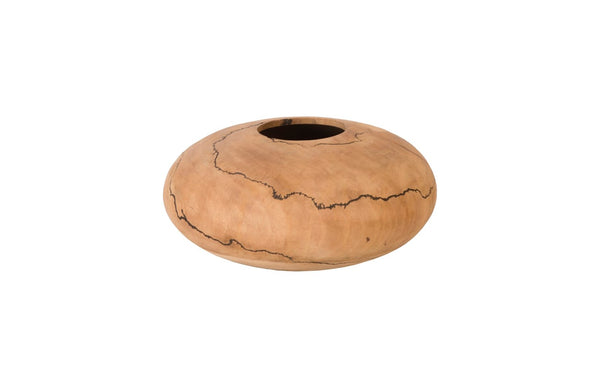 Phillips Collection Lightning Vase - Handcrafted Artisan Décor with Unique Fractal Patterns for Modern Interiors Mango Wood, Low 13"-14"Dia TH97711
