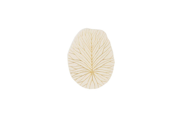 Phillips Collection Rivulet Chamcha Wood Wall Tile Handcrafted Organic Relief Art for Modern Interiors White, Gold TH97716
