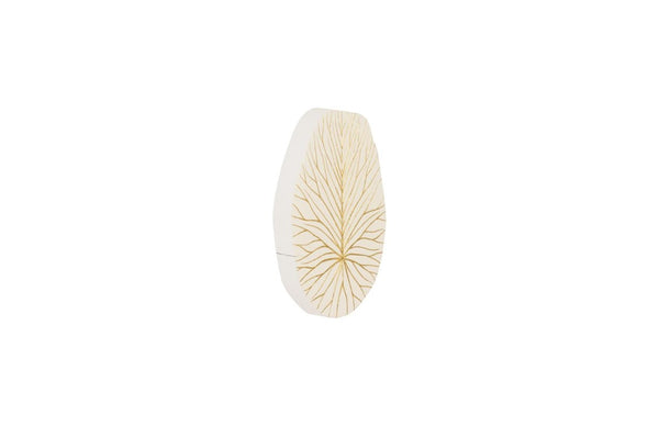 Phillips Collection Rivulet Chamcha Wood Wall Tile Handcrafted Organic Relief Art for Modern Interiors White, Gold TH97716