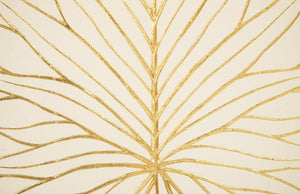 Phillips Collection Rivulet Chamcha Wood Wall Tile Handcrafted Organic Relief Art for Modern Interiors White, Gold TH97716