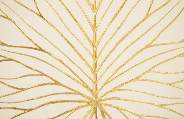 Phillips Collection Rivulet Chamcha Wood Wall Tile Handcrafted Organic Relief Art for Modern Interiors White, Gold TH97716