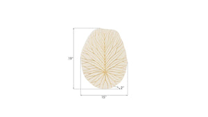 Phillips Collection Rivulet Chamcha Wood Wall Tile Handcrafted Organic Relief Art for Modern Interiors White, Gold TH97716