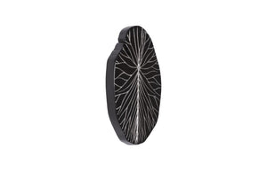 Phillips Collection Rivulet Chamcha Wood Wall Tile Handcrafted Organic Relief Art for Modern Interiors Black, Silver TH97717