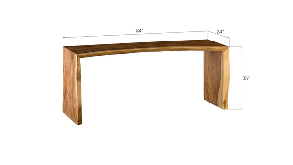 Phillips Collection Waterfall Natural Counter Table – Modern Chamcha Wood with Sculptural Design for Elegant Spaces TH97865