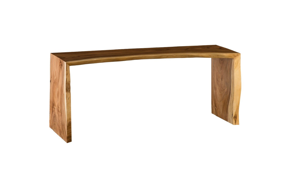 Phillips Collection Waterfall Natural Counter Table – Modern Chamcha Wood with Sculptural Design for Elegant Spaces TH97865