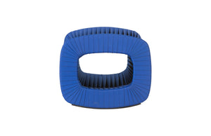Phillips Collection Seat Belt Ottoman – Modern Artisan Accent Piece with Braided Strap Design for Stylish Interiors Blue/Black TH97871