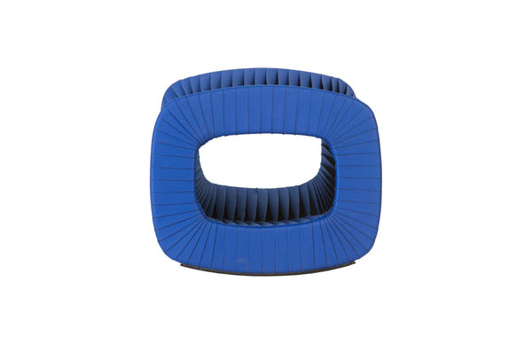 Phillips Collection Seat Belt Ottoman – Modern Artisan Accent Piece with Braided Strap Design for Stylish Interiors Blue/Black TH97871