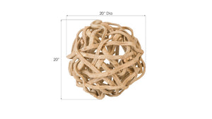 Phillips Collection Vine Large Decorative Ball - Handcrafted Wooden Sphere for Modern Organic Interiors & Centerpieces 20" Diameter TH97922