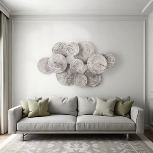 Phillips Collection Clouds Wall Art - Serene Sculptural Decor with Textured Depth for Modern Interior Spaces Gray Stone TH97956
