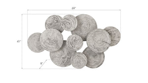 Phillips Collection Clouds Wall Art - Serene Sculptural Decor with Textured Depth for Modern Interior Spaces Gray Stone TH97956