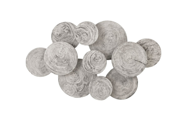 Phillips Collection Clouds Wall Art - Serene Sculptural Decor with Textured Depth for Modern Interior Spaces Gray Stone TH97956
