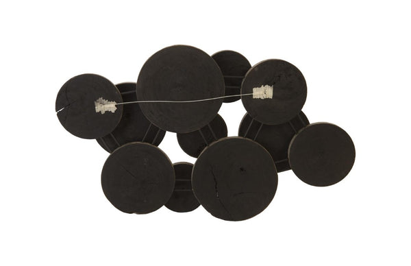 Phillips Collection Clouds Sculptural Mango Wood Wall Art with Layered Rings and Gray Stone Finish TH97956