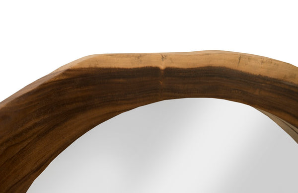 Phillips Collection Freeform Mirror - Asymmetrical Organic Design For Unique Rustic Touch In Modern Living Spaces Brown Wood ,Chamcha Wood Th99242