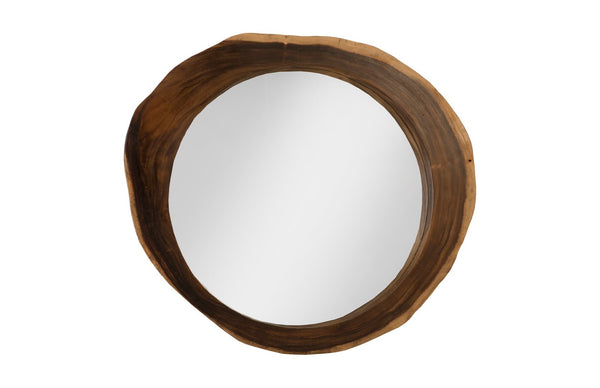 Phillips Collection Freeform Mirror - Asymmetrical Organic Design For Unique Rustic Touch In Modern Living Spaces Brown Wood ,Chamcha Wood Th99242
