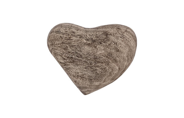 Phillips Collection Heart Shaped Chamcha Wood Wall Tile with Gray Stone Finish for Modern Organic Decor TH99500