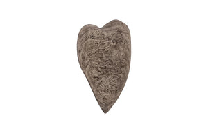 Phillips Collection Heart Shaped Chamcha Wood Wall Tile with Gray Stone Finish for Modern Organic Decor TH99500