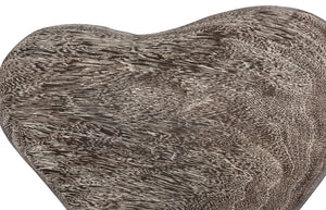 Phillips Collection Heart Shaped Chamcha Wood Wall Tile with Gray Stone Finish for Modern Organic Decor TH99500