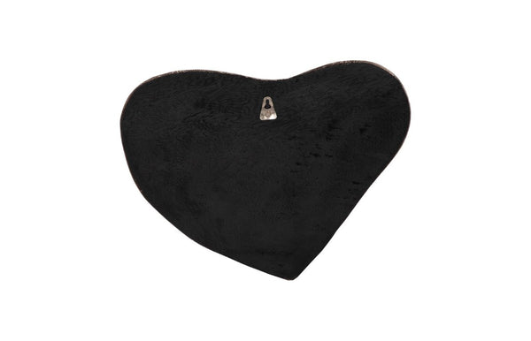 Phillips Collection Heart Shaped Chamcha Wood Wall Tile with Gray Stone Finish for Modern Organic Decor TH99500
