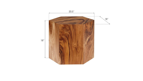 Phillips Collection Honeycomb Medium Side Table - Handcrafted Solid Wood Accent for Modern Living Spaces and Decor Chamcha Wood, SM TH99517