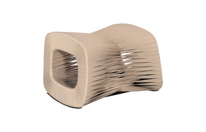Phillips Collection Seat Belt Ottoman – Modern Artisan Accent Piece with Braided Strap Design for Stylish Interiors Beige/Beige TH99983