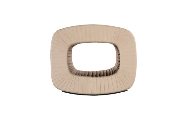 Phillips Collection Seat Belt Ottoman – Modern Artisan Accent Piece with Braided Strap Design for Stylish Interiors Beige/Beige TH99983