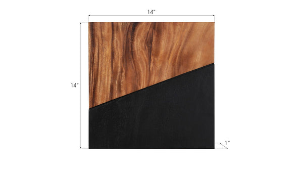 Phillips Collection Geometry Wood Wall Tiles - Natural Chamcha & Deep Black Accent for Modern Organic Decor TH99989