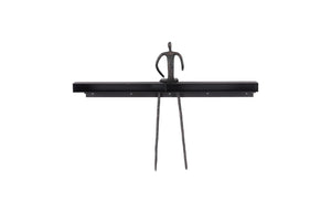 Phillips Collection Moveable Man on Shelf: Abstract Bronze Figure with Modern Black Wood Shelf for Stylish Decor Sitting, B TH99992