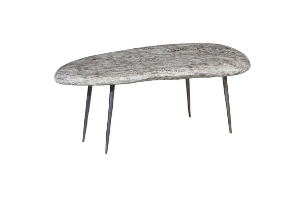 Phillips Collection Skipping Stone Medium Gray Coffee Table With Unique Reclaimed Wood Top And Sleek Forged Legs Gray,Black Wood ,Chamcha Wood Th99997